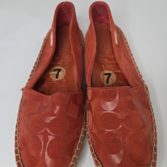 Coach Red  Espadrille Slippers Size 7 - Picture 3 of 7